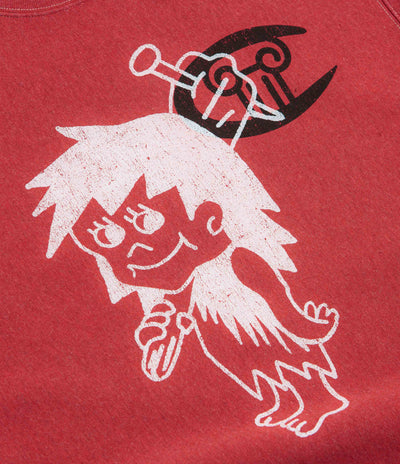 Aries x Champion Worry Crewneck Sweatshirt in Red
