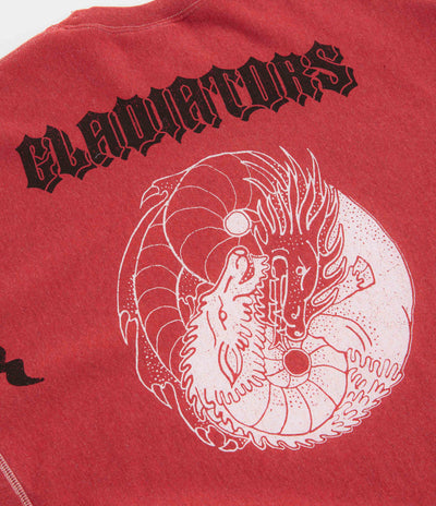 Aries x Champion Worry Crewneck Sweatshirt in Red