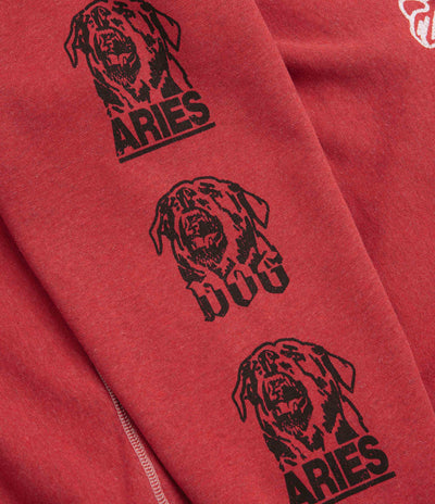 Aries x Champion Worry Crewneck Sweatshirt in Red