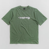 Baglady Bootleg Throw Up Logo T-Shirt in Sage Green thumbnail