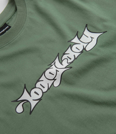 Baglady Bootleg Throw Up Logo T-Shirt - Sage Green