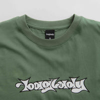 Baglady Bootleg Throw Up Logo T-Shirt in Sage Green thumbnail
