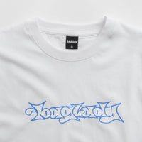 Baglady Bootleg Throw Up Logo T-Shirt in White thumbnail