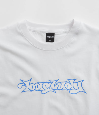 Baglady Bootleg Throw Up Logo T-Shirt in White