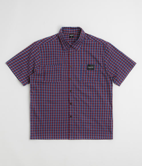Baglady Plaid Short Sleeve Shirt - Red / Blue