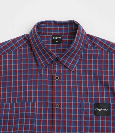 Baglady Plaid Short Sleeve Shirt in Red and Blue