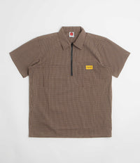 Baglady Workwear Polo Shirt in Brown Plaid