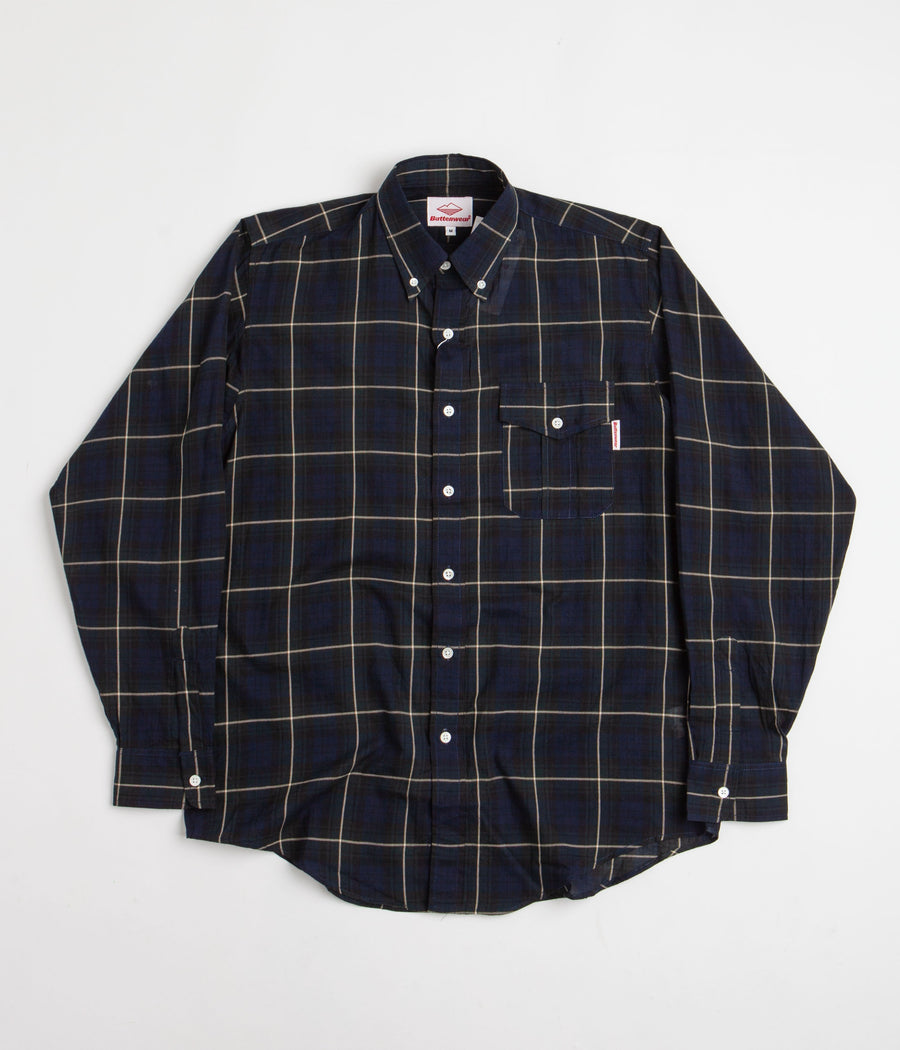 Battenwear BD Scout Shirt in Navy Plaid