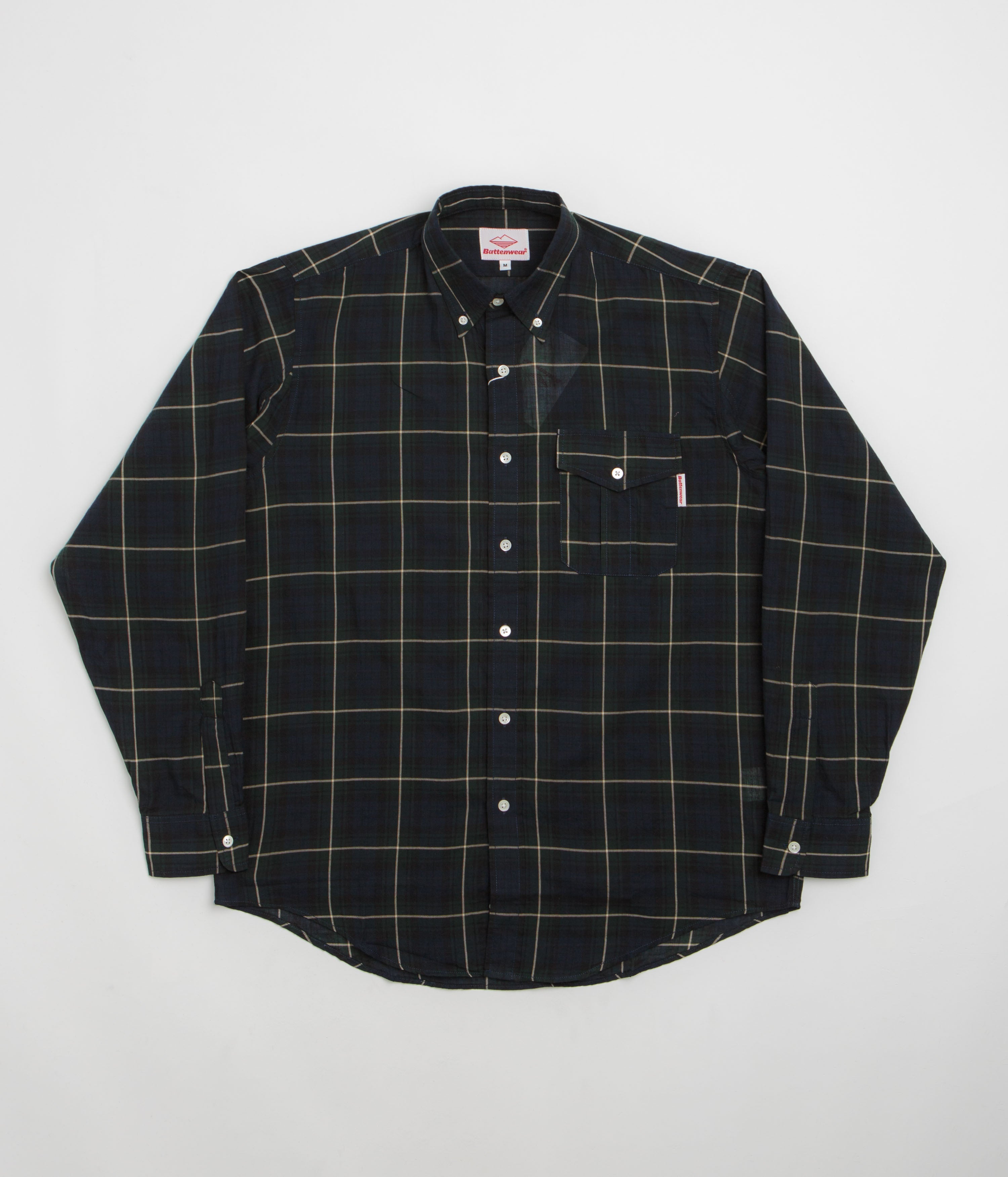 Battenwear BD Scout Shirt in Navy Plaid