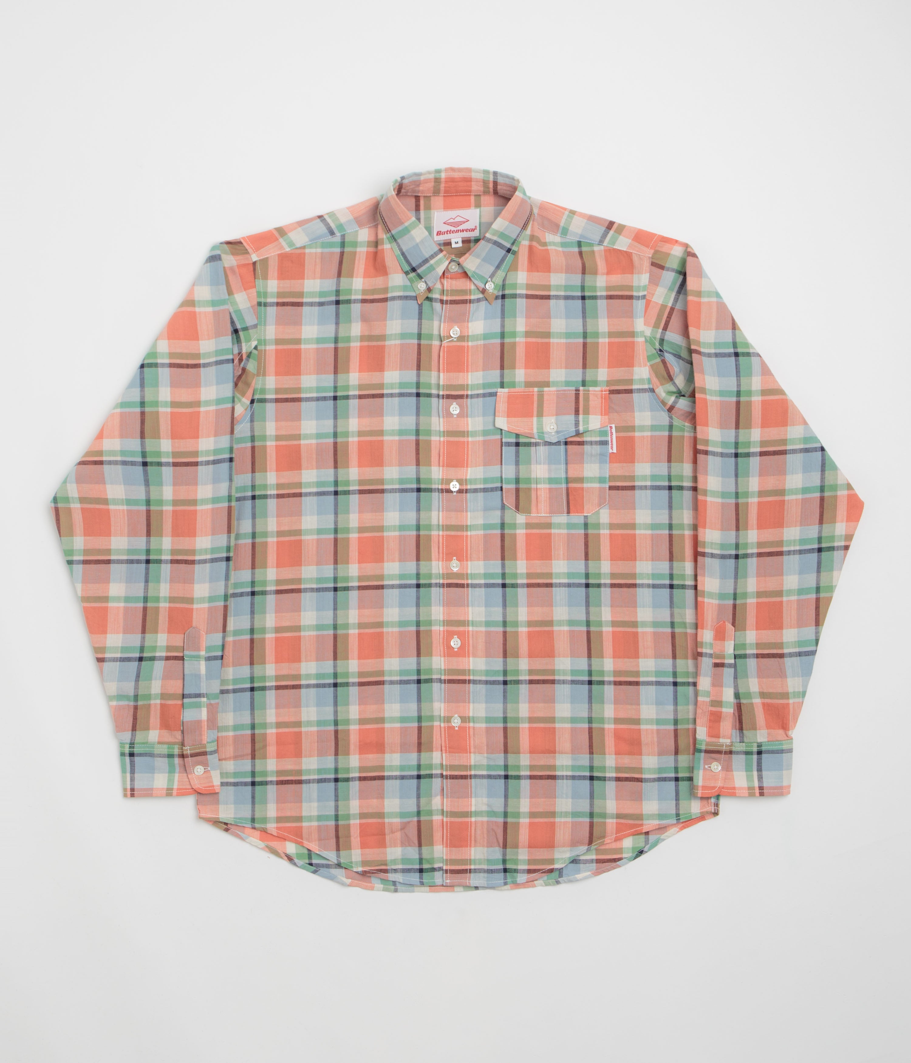 Battenwear BD Scout Shirt in Salmon Plaid