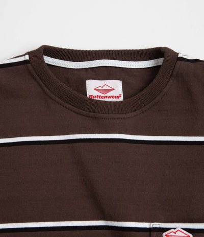 Battenwear Pocket Rugby T-Shirt in Olive Stripe
