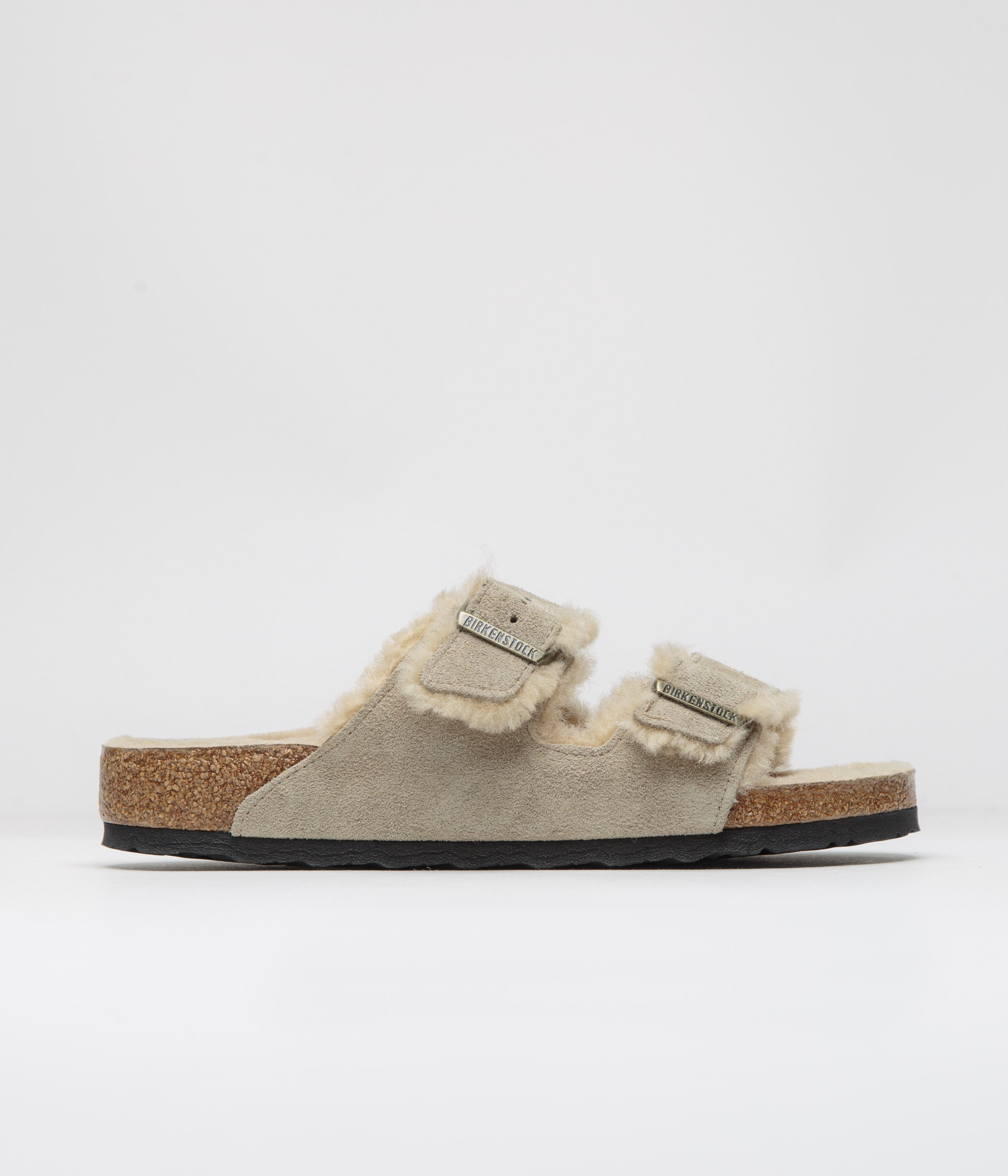 Birkenstock Arizona Shearling Sandals in Taupe