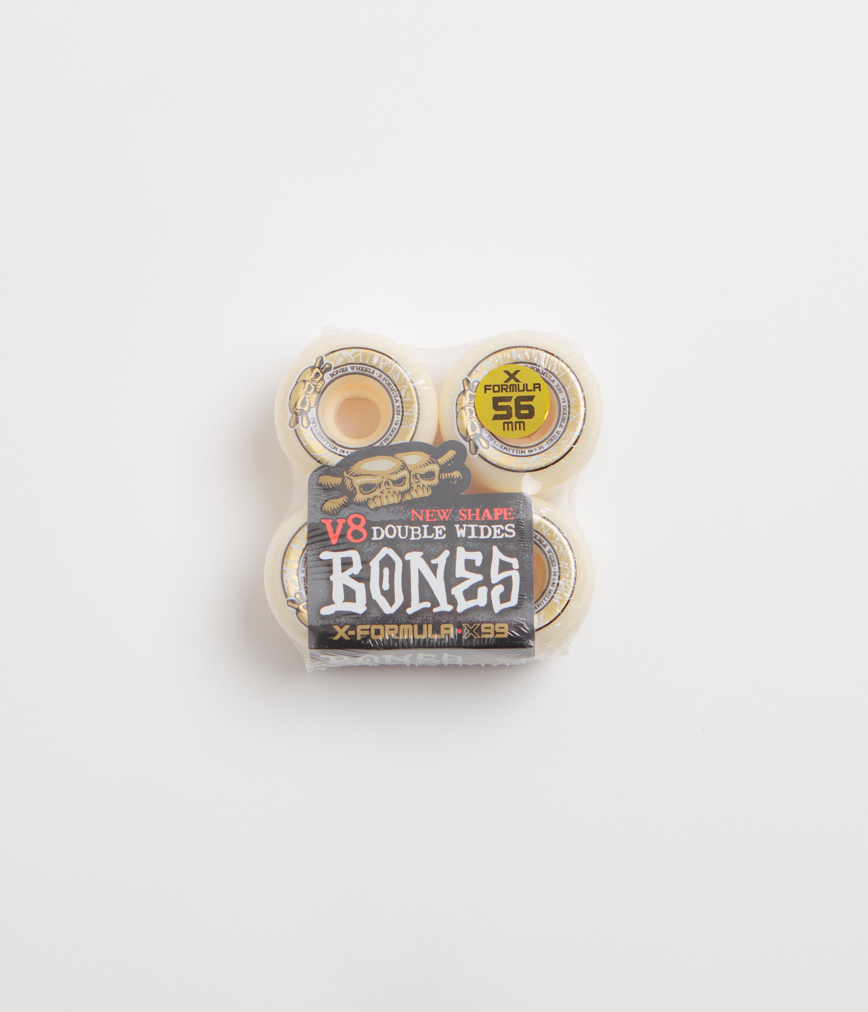 Bones X-Formula 99A V8 Double Wide Wheels - White - 56mm