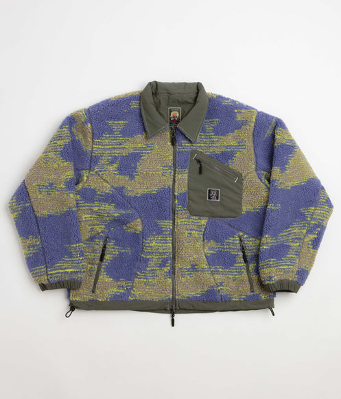Brain Dead Reversible Sherpa Zip Jacket - Ripple Camo