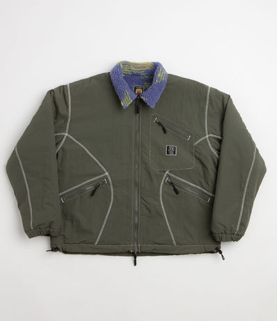 Brain Dead Reversible Sherpa Zip Jacket - Ripple Camo