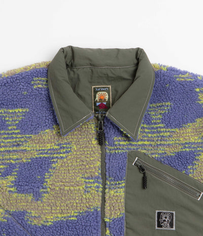 Brain Dead Reversible Sherpa Zip Jacket - Ripple Camo