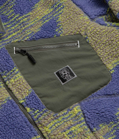Brain Dead Reversible Sherpa Zip Jacket - Ripple Camo