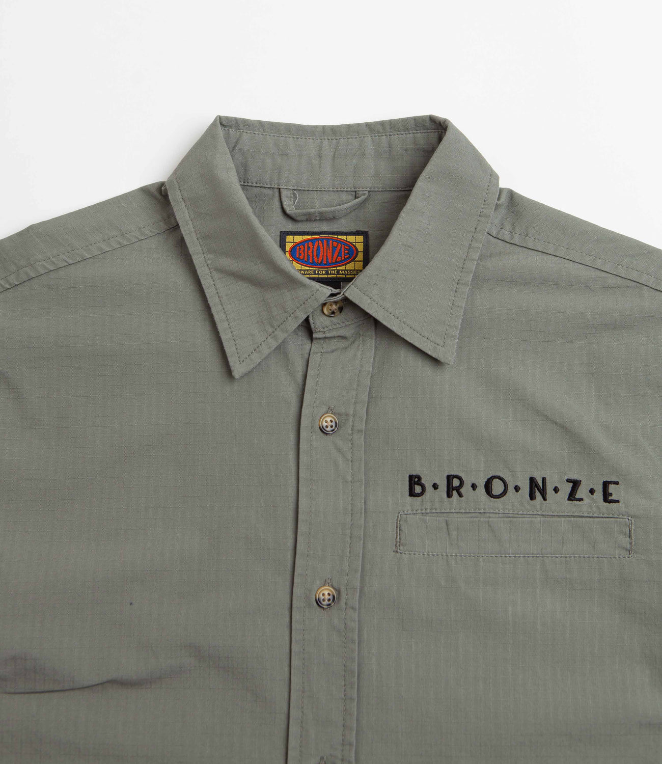 Bronze 56K Ripstop Short Sleeve Shirt - Grey | Flatspot
