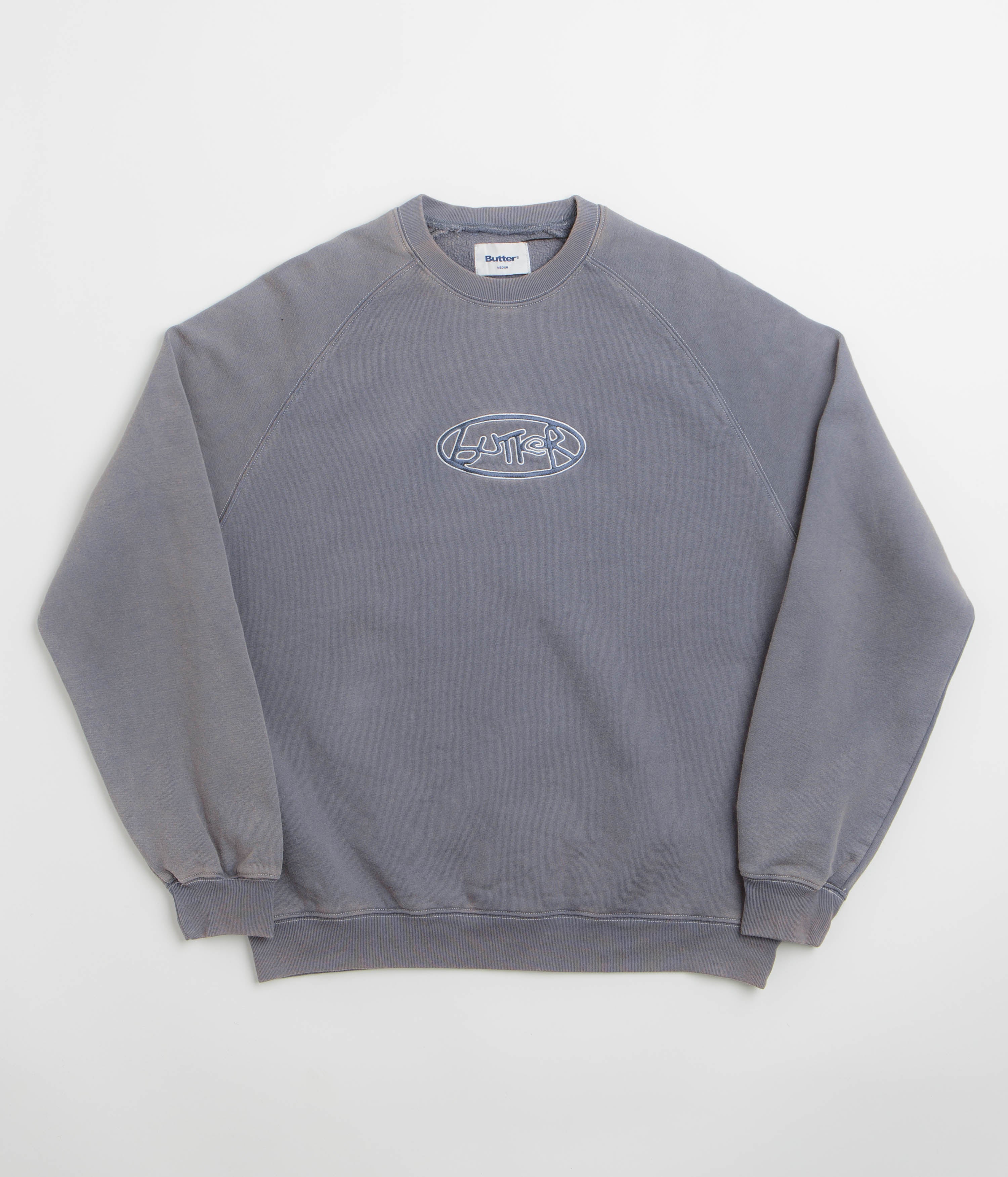 Butter Goods Abseil Crewneck Sweatshirt - Washed Navy
