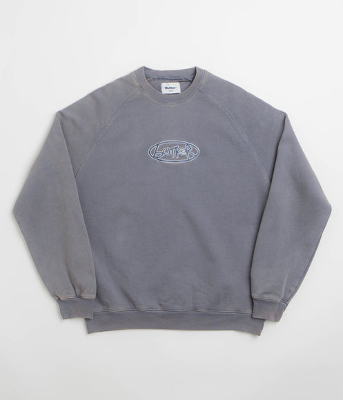 Butter Goods Abseil Crewneck Sweatshirt - Washed Navy