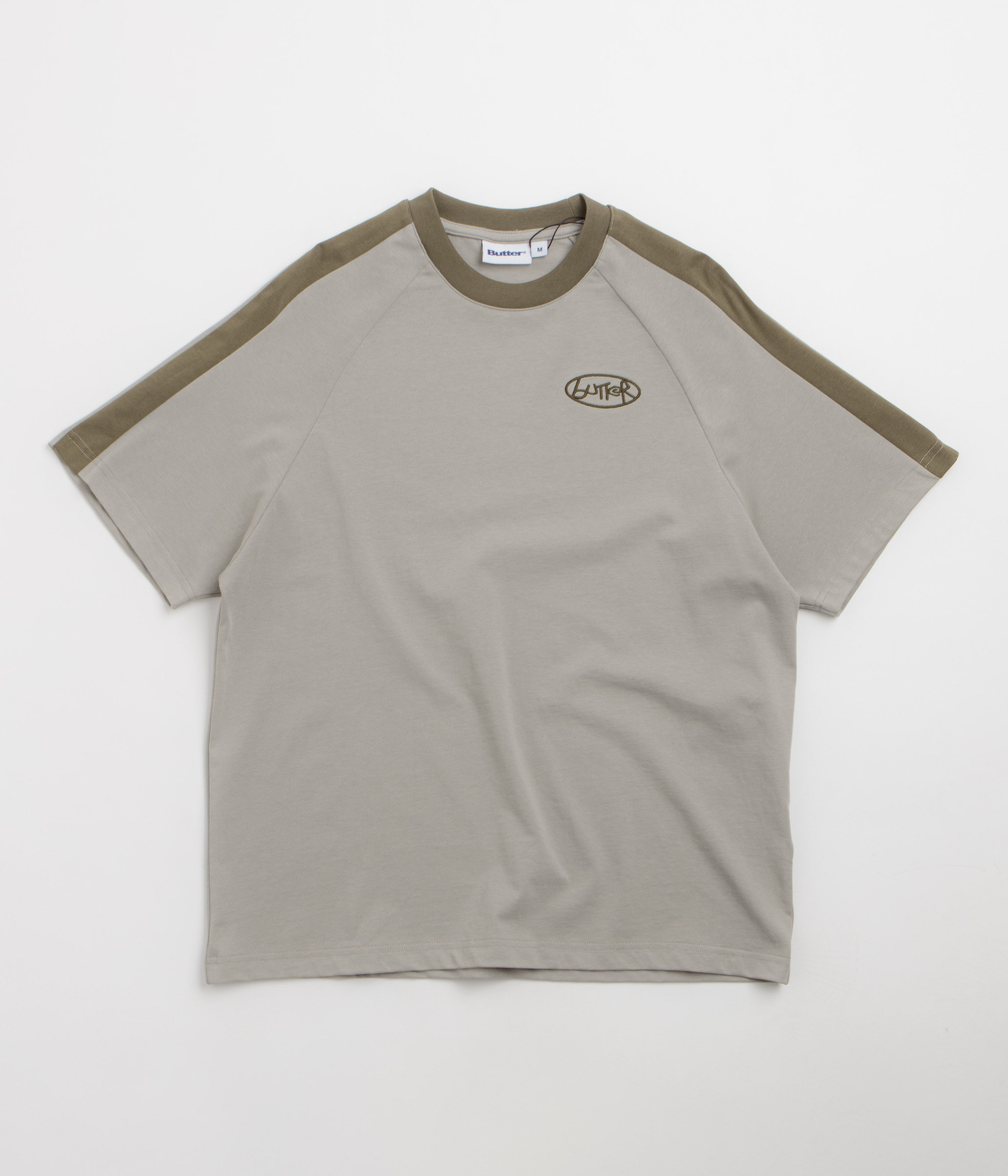 Butter Goods Abseil Panel T-Shirt - Cement / Moss