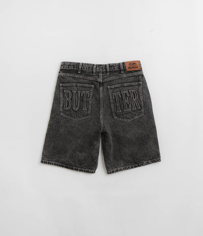 Butter Goods Applique Denim Shorts in Acid Black