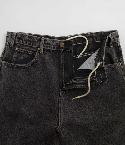 Butter Goods Applique Denim Shorts in Acid Black