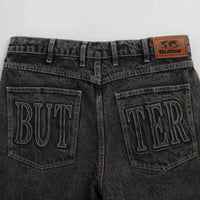Butter Goods Applique Denim Shorts in Acid Black thumbnail