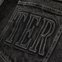 Butter Goods Applique Denim Shorts in Acid Black thumbnail