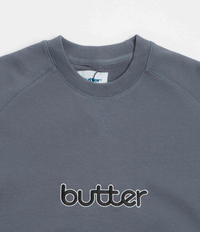 Butter Goods Aspect Crewneck Sweatshirt in Slate and Denim