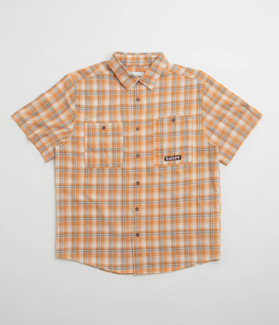 Butter Goods Asymmetrical Short Sleeve Shirt in Mustard
