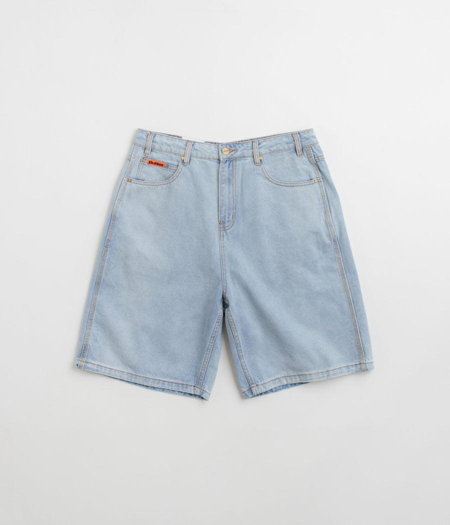 Butter Goods Baggy Denim Shorts in Light Blue