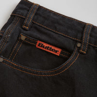 Butter Goods Baggy Denim Shorts - Washed Black thumbnail