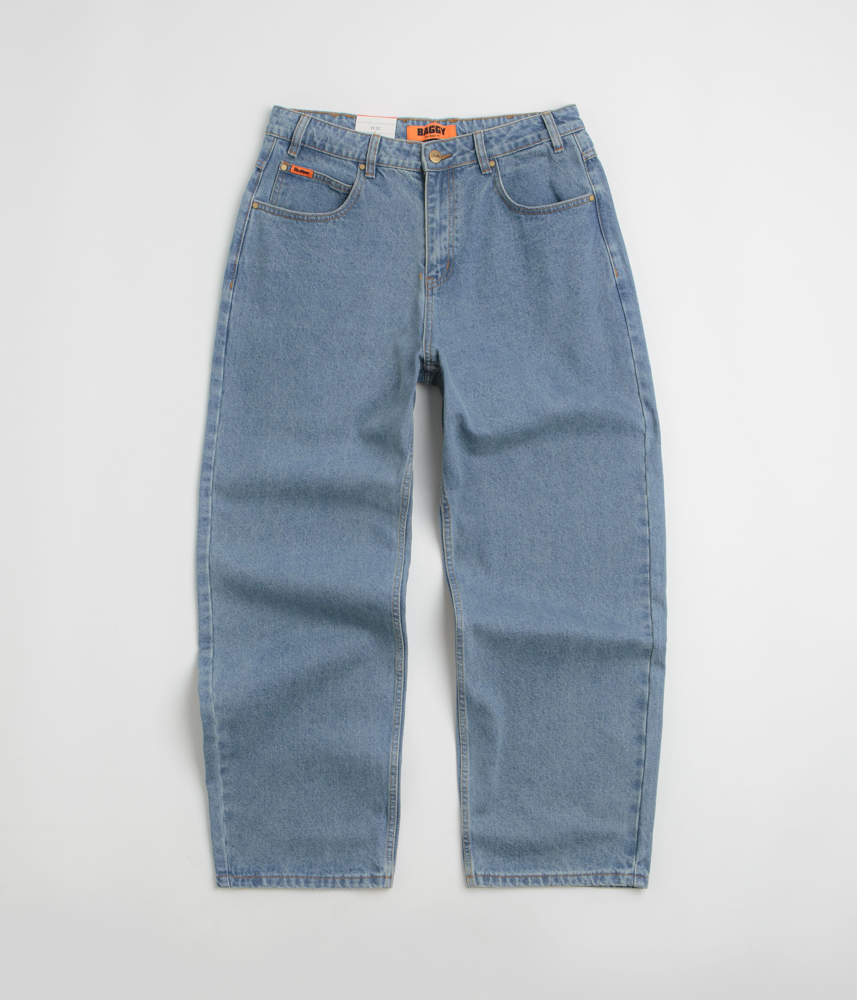 Butter Goods Baggy Jeans in Washed Indigo and Indigo