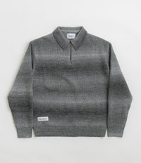 Butter Goods Beams 1/4 Zip Knit Polo Sweatshirt in Charcoal