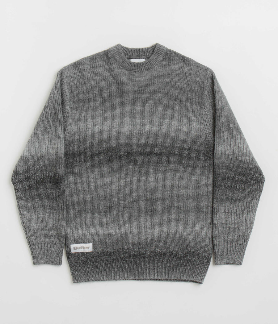 Butter Goods Beams Knit Sweatshirt in Charcoal
