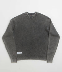 Butter Goods Bleach Knit Crewneck Sweatshirt in Black