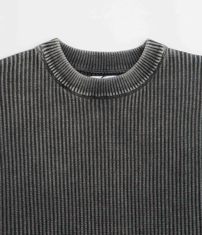 Butter Goods Bleach Knit Crewneck Sweatshirt in Black