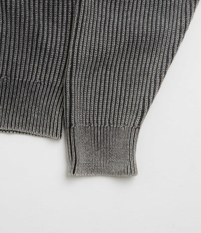 Butter Goods Bleach Knit Crewneck Sweatshirt in Black