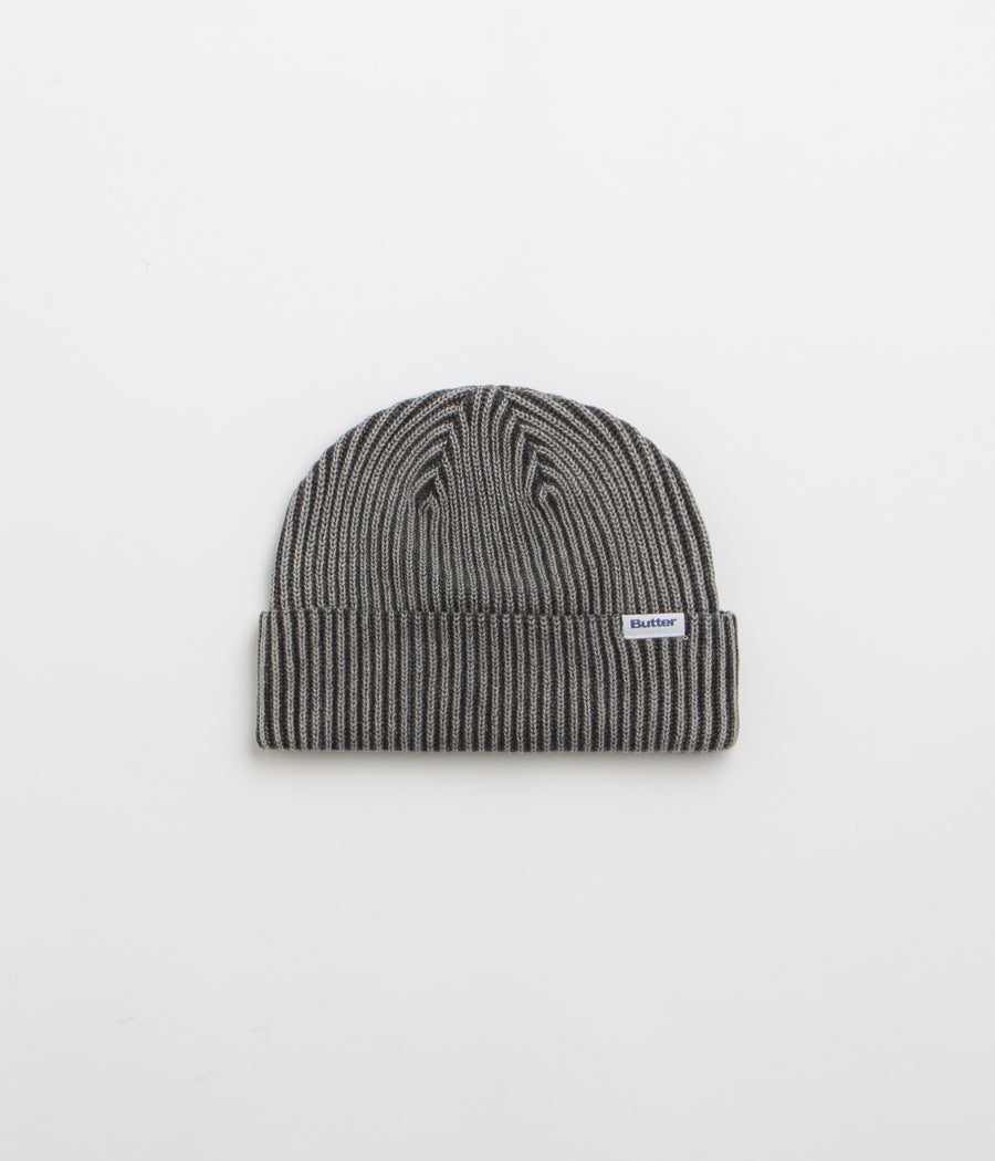 Butter Goods Bleached Wharfie Beanie in Black