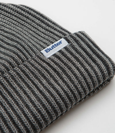 Butter Goods Bleached Wharfie Beanie in Black