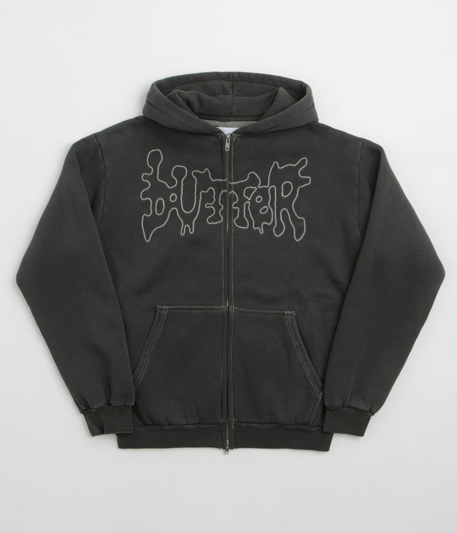 Butter Goods Blotch Zip-Thru Hoodie - Washed Black