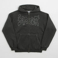 Butter Goods Blotch Zip-Thru Hoodie - Washed Black thumbnail