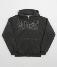 Butter Goods Blotch Zip-Thru Hoodie in Washed Black