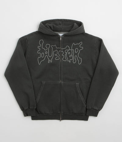 Butter Goods Blotch Zip-Thru Hoodie - Washed Black