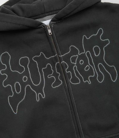 Butter Goods Blotch Zip-Thru Hoodie - Washed Black