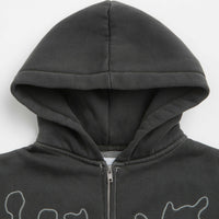 Butter Goods Blotch Zip-Thru Hoodie - Washed Black thumbnail