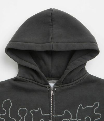 Butter Goods Blotch Zip-Thru Hoodie - Washed Black