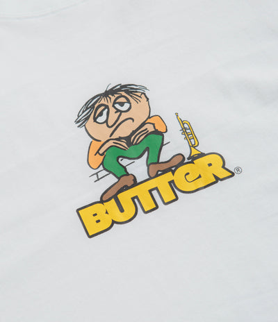 Butter Goods Blues Logo T-shirt Falten - White