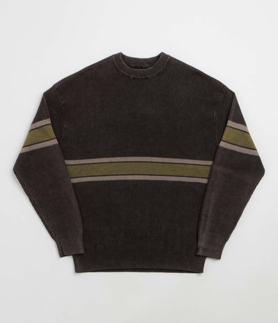 Butter Goods Break Knit Crewneck Sweatshirt - Washed Black